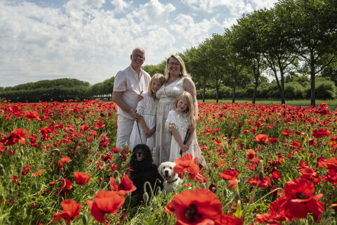 Gezin bloemen fotografie